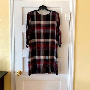 NWOT Large Plaid Shift Dress by Renee C